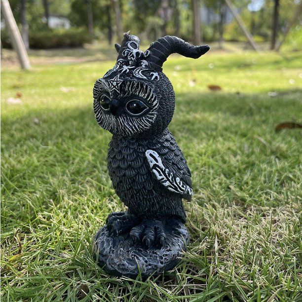 Búho Adornos De Halloween Jardín Búho Resina Artesanía Animal Decoraciones Para Estantería Oficina Balcón Eigraketly HA042857-02