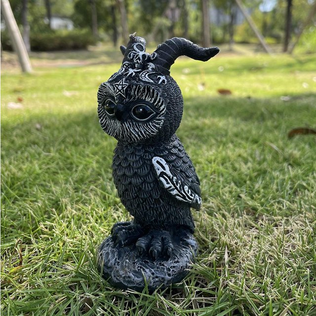 Búho Adornos De Halloween Jardín Búho Resina Artesanía Animal Decoraciones Para Estantería Oficina Balcón seitruly HA042857-02
