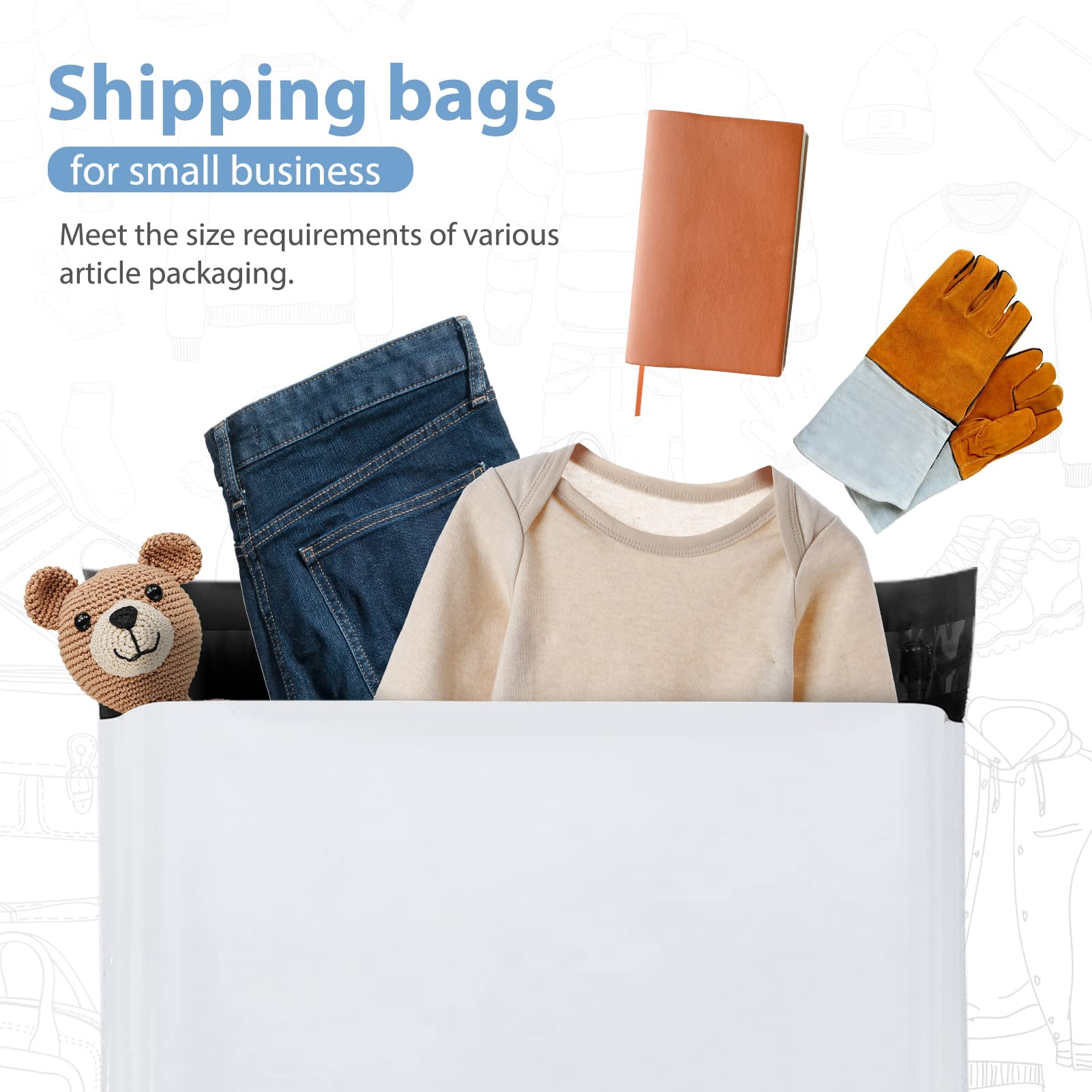 Bulk Poly Mailers 10x13 1000Pcs, Self Adhesive Shipping Bags for Clothing Cosmetics, Opaque Mailing Envelopes, White