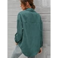 thumbnail image 4 of Jusfitsu Women’s Shacket Jacket Corduroy Long Sleeve Blouse Tops Casual Button Down Shirts for Women Oversized Top, 4 of 6