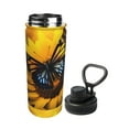 thumbnail image 2 of Picia Butterfly On Sunflower Pattern Water Bottle 18 oz Stainless Steel Insulated Bottles With Handle Leak Proof Gym Sport Water Jug BPA-free insulated kettle For Men Women Adults, 2 of 7