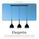 thumbnail image 5 of Lampara Colgante Moderna Candelabro 3 Cabezas Alt. Ajustable negras, 5 of 5