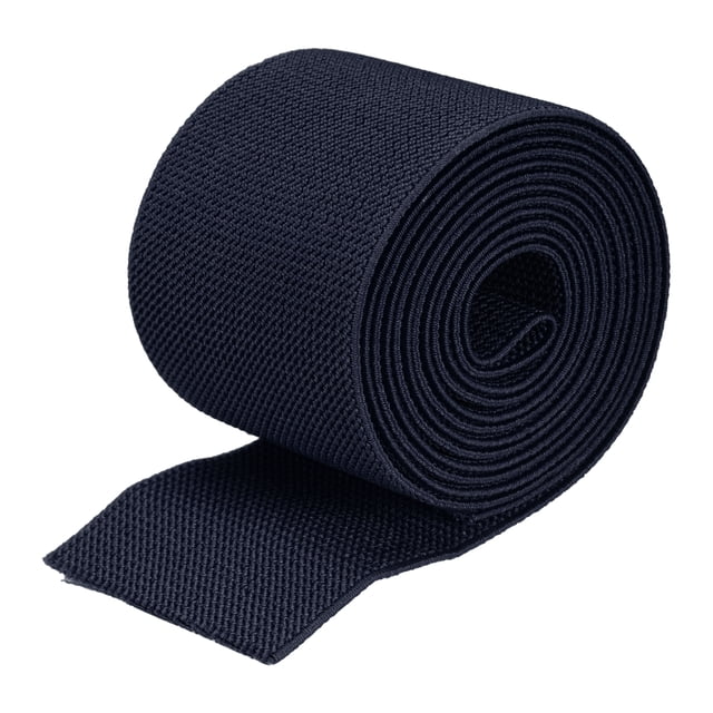 Sarga Elástico Banda Doble-Cara Unique Bargains 3' Plano 2 Yardas 1 Rollo Plano Elástico Cinta Cordón Oscuro Azul