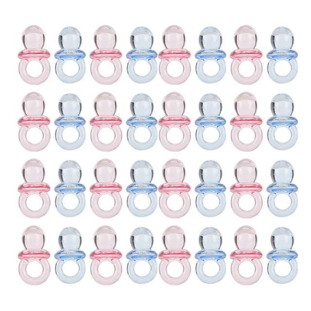 Chupete Acrílico, Colorido y de, Favorito de los Niños, 100 piezas para decora decora de fiesta de cumpeadas, Juguete de bautismo de bebé, rosa y azul