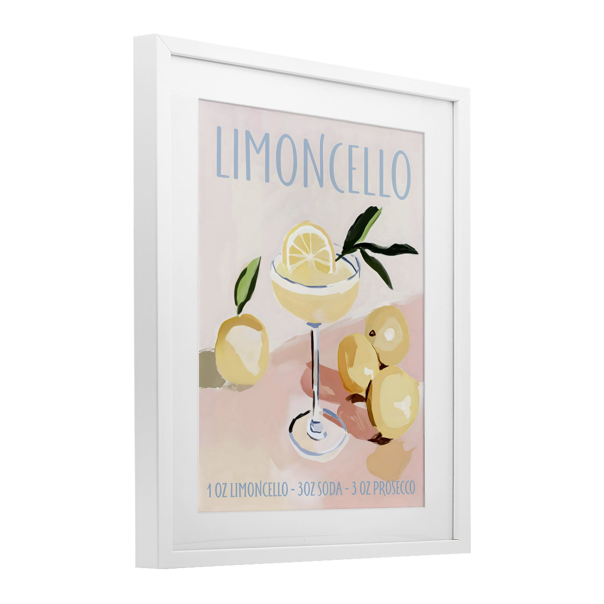 Stupell Industries Limoncello Summer Cocktail White Framed Print Under Glass, design by Sisi and Seb