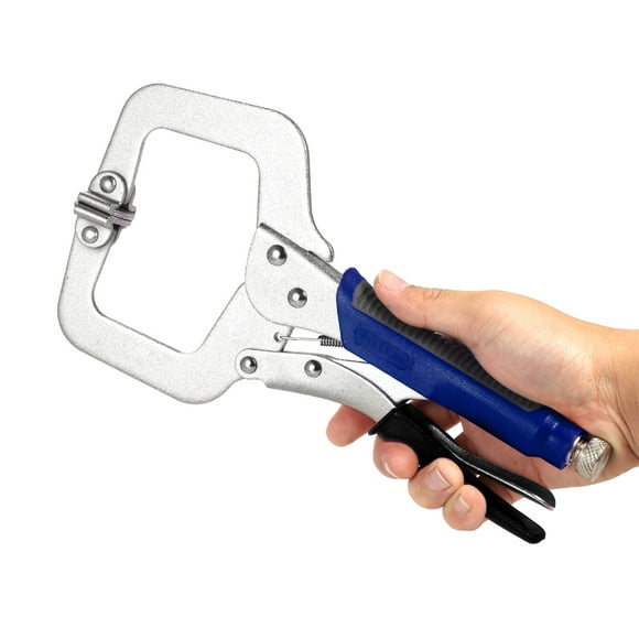TFixol 11-inch Locking C-Clamp Pliers with Rubber Grip Quick Release Clamp Hand Tool