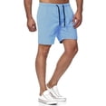 thumbnail image 2 of Nestiefly Men's Swim Trunks 5" Quick Dry Bathing Suit Workout Gym Shorts Sports Athletic Lightweight Short Pants with Pockets Light Blue M, 2 of 5