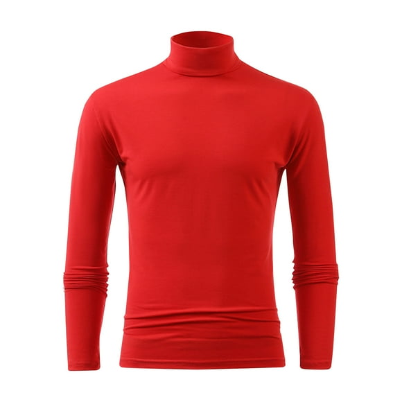 Juebong Men's Turtle Neck Shirts High Neck Mock Neck T Shirts Long Sleeve Slim Fit Sweater Casual Thermal Pullover