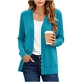 thumbnail image 2 of Cmfcve Womens Casual Lightweight Long Sleeve Cardigan Open Front Knit Cardigan Sweaters Fashion Loose Fit Cover Ups with Pockets, 2 of 5
