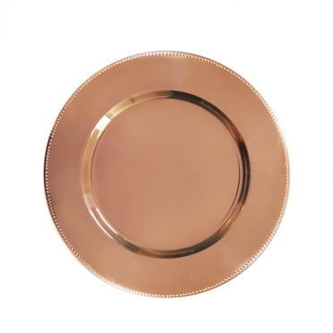 American Atelier Beaded Copper 13-Inch Round Chargers Set of 4