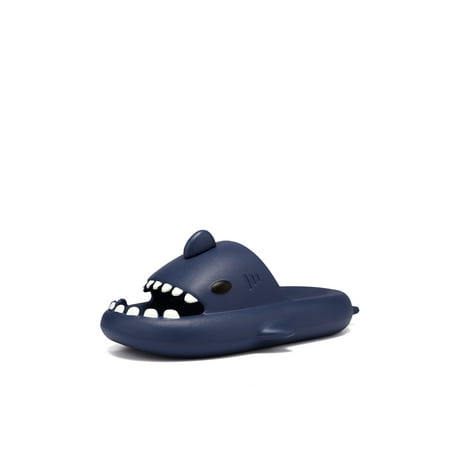 

Cute Cartoon Shark Slippers Quick Drying Non-Slip Slodes Bathroom Slippers Gym Slippers Soft Sole Open Toe House Slides for Men and Women EVA Platform Dark Blue