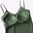 thumbnail image 4 of Women's Sleeveless Undershits V Neck Thin Strap Cami with Built-in Bra Soft Cotton Summer Tank Tops Green M, 4 of 5