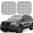 thumbnail image 1 of Fotbe Gray Checkboard Juego de 2 Piezas de Parasoles para Parabrisas | Bloqueador Solar para Auto | Accesorios Plegables para Protección Solar Interior-Medium, 1 of 6