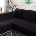 thumbnail image 5 of SHANNA Plush L Shape Sectional Couch Covers, Stretch Thick Velvet Sofa Furniture Protector Anti-Slip Sofa Covers (L-shape 2 Seater+2 Seater,Dark Gray), 5 of 11