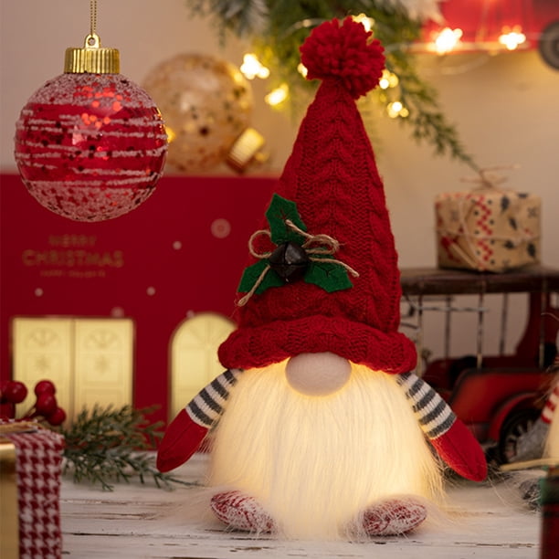 Muñeco de gnomos de peluche de Navidad, suministros para fiestas en casa, suaves y lindos (rojo)