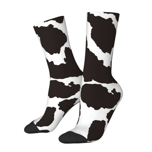 Balery Cow Skin 2 Calcetas Largas con Estampado para Hombre y Mujer – Suaves y Transpirables, Talla Única (US 5-11)