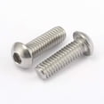 thumbnail image 4 of Tornillos de cabeza de botón de 1/4-20 x 1"" Tornillos de acero inoxidable 18-8 (304) Acabado brillante Rosca completa Allen Hex Drive 25 PCS, 4 of 5