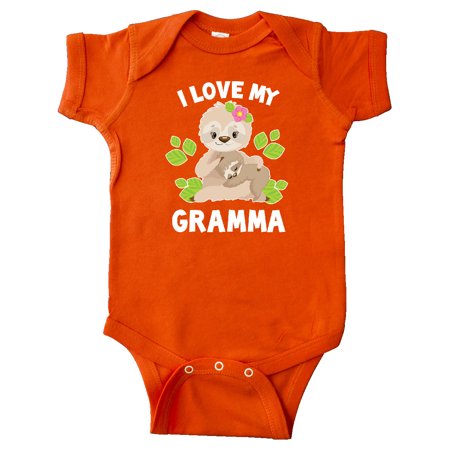 

Inktastic Cute Sloth I Love My Gramma with Green Leaves Gift Baby Boy or Baby Girl Bodysuit