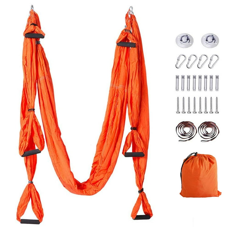 Aerial Yoga Swing Set, Yoga Hammock Flying Trapeze Yoga Kit Aerial Yoga  Hammock Sling Inversion Tool With 2 Extension Straps For Home Gym Fitness,  Mou