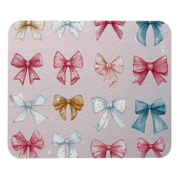 Exquisite Bow Tie Sticker Mouse Pad Square Washable Mousepad Anti-slip Rubber Desk Mat Gaming Office