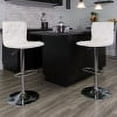 thumbnail image 3 of Flash Furniture Sammie Contemporary Button Tufted White Vinyl Adjustable Height Barstool with Chrome Base, 3 of 13