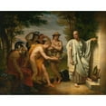 thumbnail image 2 of Jean-Bruno Gassies 18x15 Black Ornate Wood Framed Double Matted Museum Art Print Titled - Horace to the Tomb of Virgil (1817), 2 of 5