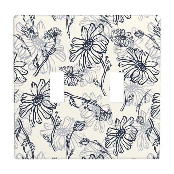 Flowers-2 Light Switch Cover Plates Single Toggle Wall Plate, Decorative 2-Gang Christmas Decor Lightswitch Cover