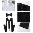 thumbnail image 4 of Wehilion Boys Suits 4 Pieces Baby Suits Wedding Party Suit Set Little Gentleman Waistcoat Prom Tuxedo Dress suit Outerwear Party Shirt+Tie+Pants+braces Outfits Clothes Set for Kids Black, 4 of 5