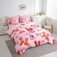 thumbnail image 3 of Erosebridal Cowgirl Boots Bedding Sets Twin Size,Music Instrument Guitar Comforter Sets with Sheets,Pink Houseshoe Bed in a Bag Twin Size For Girl,Breathable Room Decor Reversible,7-Piece, 3 of 7