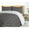 thumbnail image 5 of Ambesonne Abstract Duvet Cover Set, Scribbled Zigzags Pattern, 2-Calking, Dark Taupe Grey Dark Tan, 5 of 6