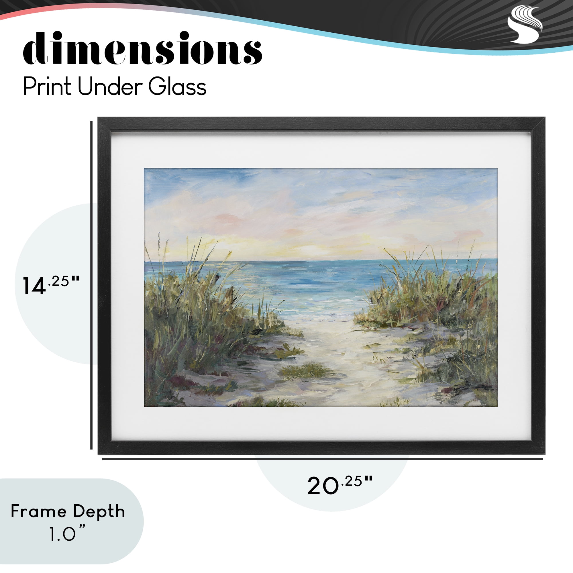 Stupell Industries Walk To The Beach Black Framed Print Under Glass, design by Julie DeRice
