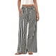 thumbnail image 1 of Pantalones de pijama PRETTYGARDEN para mujer, pierna ancha, algodón a rayas, 1 of 9