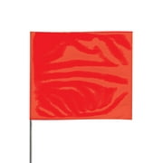 Presco Steel Wire Staff Marking Flags: 2-1/2 in x 15 in. (Red) [12 flags/pack]