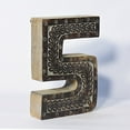 thumbnail image 2 of HANDMADE ECO-FRIENDLY "5" WOOD NUMERIC NUMBER FOR WALL MOUNT & TABLE TOP DÉCOR, Gray Antique Color, Traditional Design, WOOD NUMERIC Number For Study Room, Kids Room, Living Room, Hall, Offices, 2 of 5