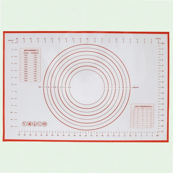 Non-Stick Silicone Pastry Mat with Measurements, 23.6''x15.7'', Dough Protector Rolling Mat