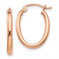 thumbnail image 1 of 14k Rose Gold Oval Hoop Earrings, 1 of 8