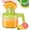 GREEN, variant on Lemon Squeezer, PETGLE Multifunctional Citrus Hand Juicer, Lemon Lime Squeezer with Detachable Comfortable Grip Handle, 16.9oz Capacity Orange Juicer with Built-in Measuring Cup and Grater (GREEN)