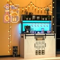 thumbnail image 4 of ChVans Farmhouse Coffee Bar Cabinet with LED Lights, 48" Sideboard Buffet Cabinet with 17 Storage Shelves & Outlets & Charging Port, Kitchen Wine Bar Table for Dining Living Room, 4 of 10