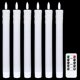 thumbnail image 1 of Velas cónicas sin llama con cera de goteo, velas parpadeantes, cera real, paquete de 6, decoración navideña para el hogar y la boda (blanco, 17,5 cm), 1 of 5
