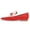 Red, variant on Women Comfortable Bowknot Round Closed Toe Flats Loafers Slip on Stacked Low Heel Pumps Casual Office Lady Shoes Size 8 Fuchsia