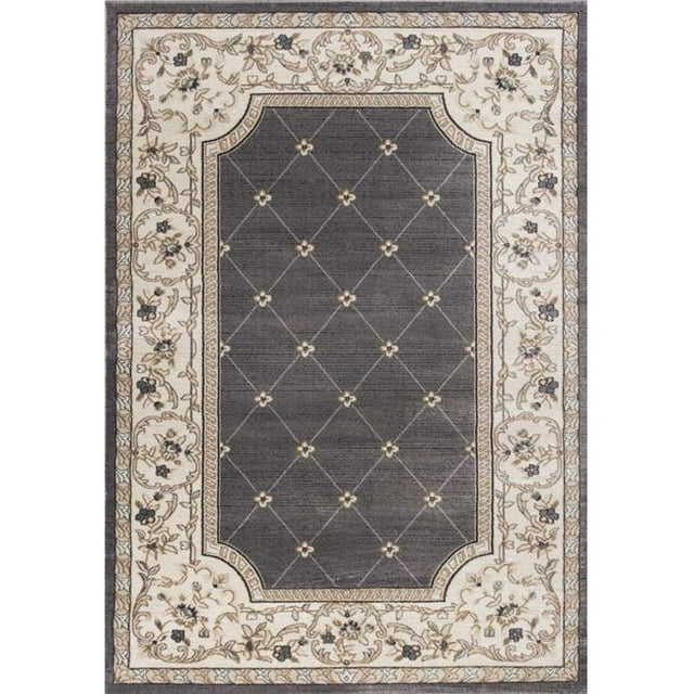 HomeRoots 353465 3 ft. 3 in. x 5 ft. 3 in. Polypropylene Grey & Ivory Area Rug