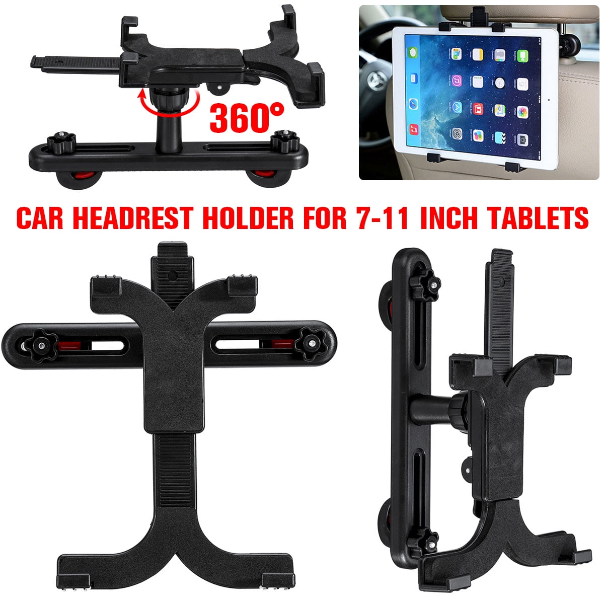 360° car windshield mount holder for 7-11/" iPad Mini//2//3//4//Air iPhone tablet LL