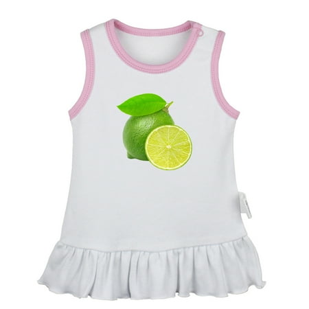 

Fruit Lime Pattern Dresses For Baby Newborn Babies Skirts Infant Princess Dress 0-24M Kids Graphic Clothes (White Sleeveless Dresses 0-6 Months)