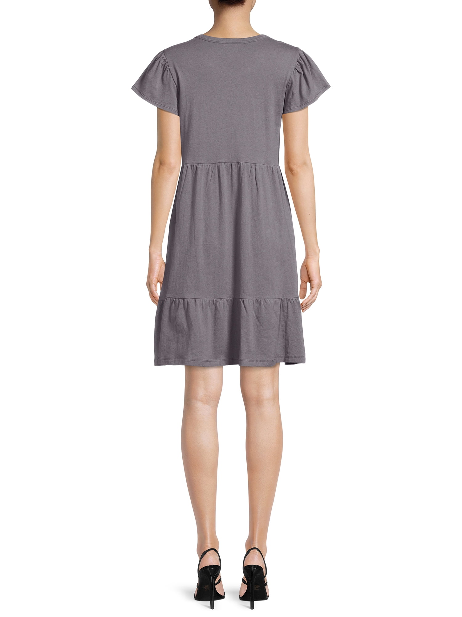 Time and Tru women's Tiered Knit Dress - Knee Length Dress - Walmart.com
