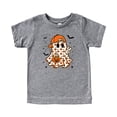 thumbnail image 2 of Trendy Ghost Peace Sign Shirt for Youth and Toddler Boys Fall Halloween T-Shirt Granite Heather Shirt 2T, 2 of 5