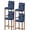 Blue, variant on Navy Blue Marble Bar Stool Covers Set of 4, Modern Golden Geometric Art Stretch Washable Bar Chair Covers with Backs, Removable Pub Counter Height Chair Cover for Kitchen Dining Room Cafe