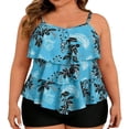thumbnail image 4 of SCSAlgin Women's Plus Size Tankini Swimsuits with Shorts Two Piece Bathing Suits Ruffle Swimsuits Tummy Control Swimwear, 4 of 4
