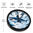 thumbnail image 3 of Shark 9.8 Inches Silent Non-Ticking Round Digital Wall Clock for Bedroom Living Room Kitchen Bathroom Decoration Battery Operated Easy to Read, 3 of 6