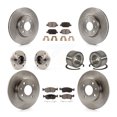 thumbnail image 1 of Transit Auto Front Rear Wheel Hub Bearings Assembly Disc Brake Rotors and Ceramic Pads Kit (10Pc) for Car Fiat 500 - Left Right Side (Driver Passenger) KBB-107190, 1 of 10