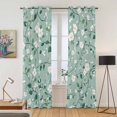 thumbnail image 2 of White Teal Spring Floral Kitchen Curtains 84 Inch Length, Watercolor Flowers Summer Botanical Grommet Top Bedroom Living Room Curtains, Light Filtering Cafe Curtain Drapes 2 Panels Set 84''x84'', 2 of 9